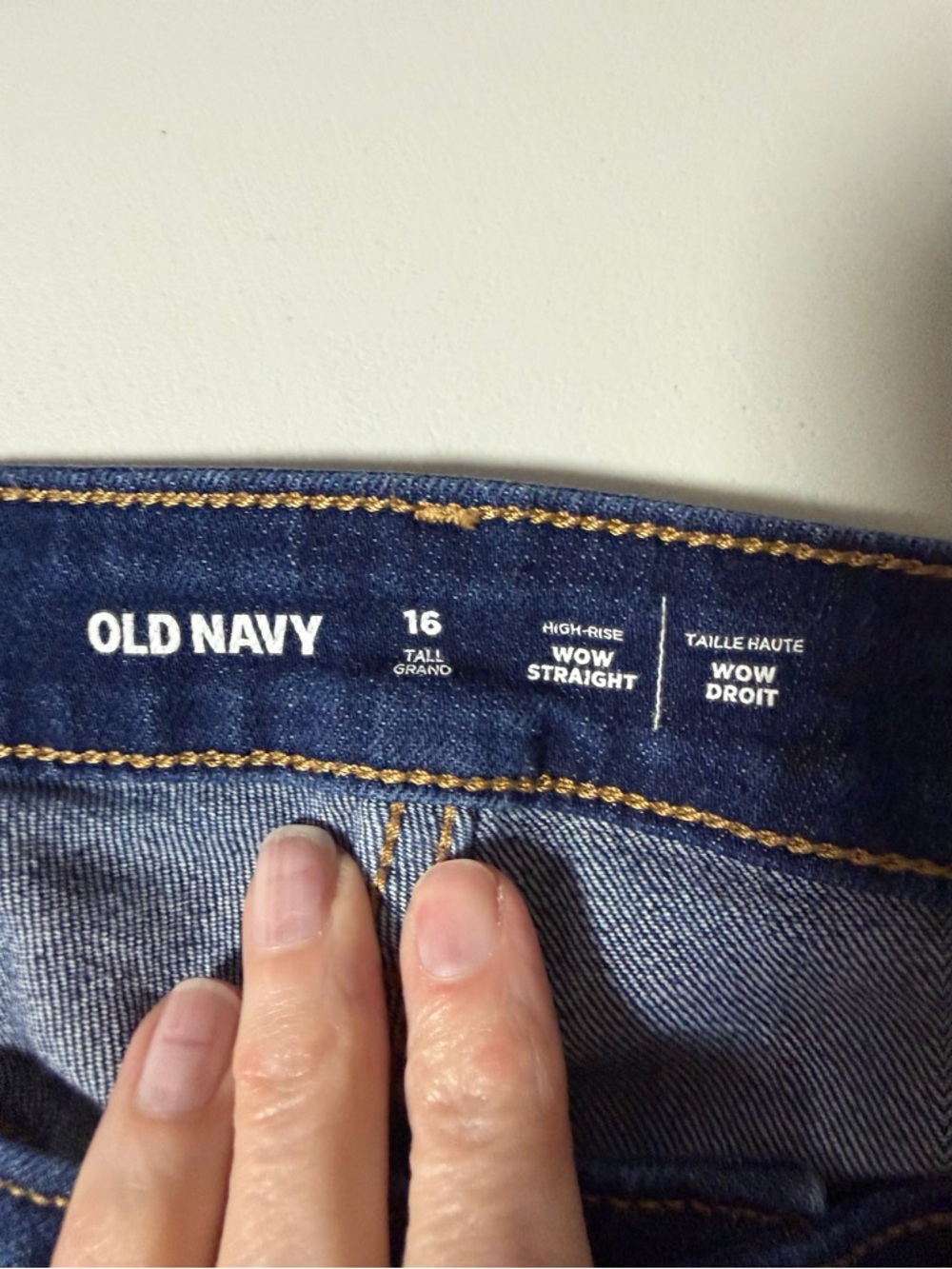 Old Navy Light Blue Jeans with Yellow Stitching - Size 16 Tall